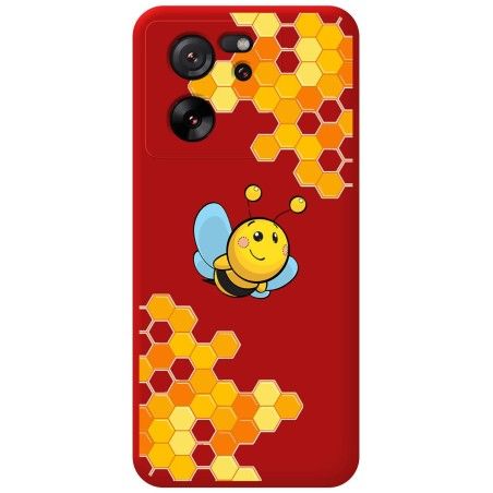 Funda Silicona Líquida Roja para Xiaomi 13T / 13T Pro 5G diseño Abeja Dibujos