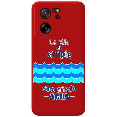 Funda Silicona Líquida Roja para Xiaomi 13T / 13T Pro 5G diseño Agua Dibujos