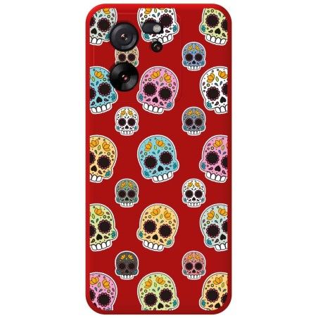 Funda Silicona Líquida Roja para Xiaomi 13T / 13T Pro 5G diseño Catrina Dibujos