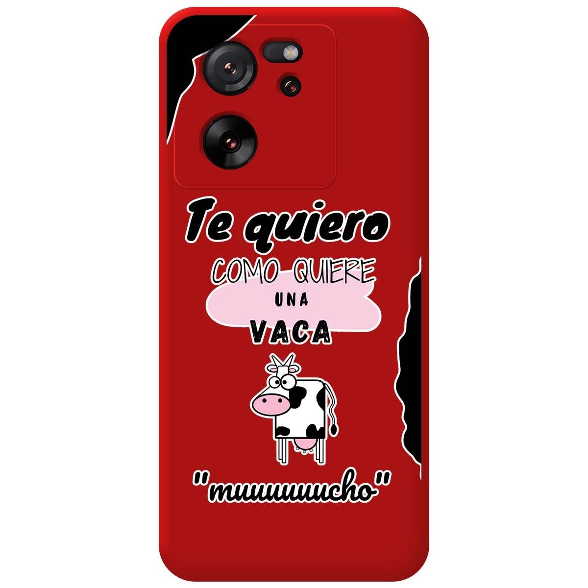 Funda Silicona Líquida Roja para Xiaomi 13T / 13T Pro 5G diseño Vaca Dibujos