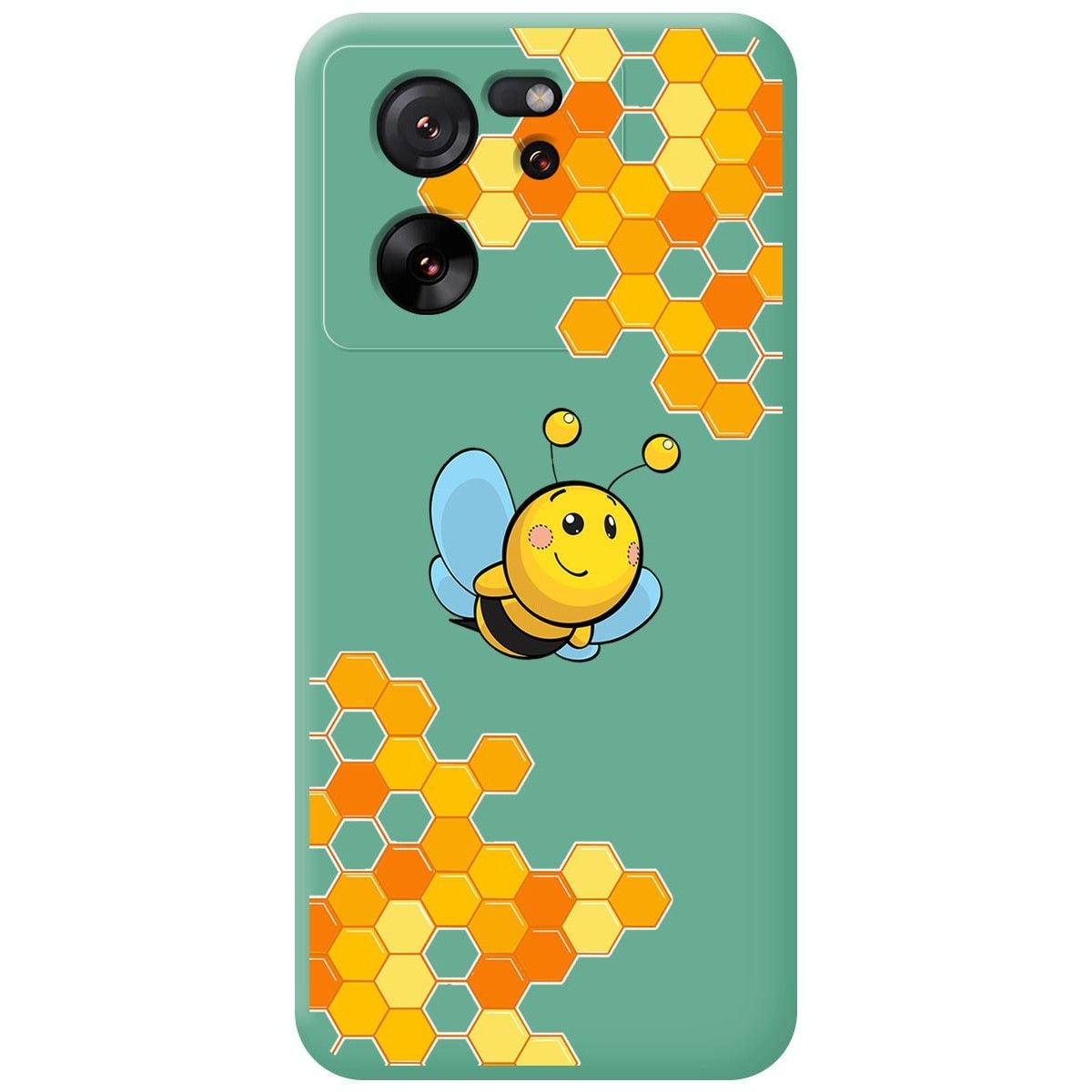 Funda Silicona Líquida Verde para Xiaomi 13T / 13T Pro 5G diseño Abeja Dibujos