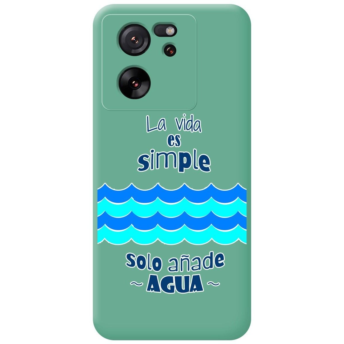 Funda Silicona Líquida Verde para Xiaomi 13T / 13T Pro 5G diseño Agua Dibujos