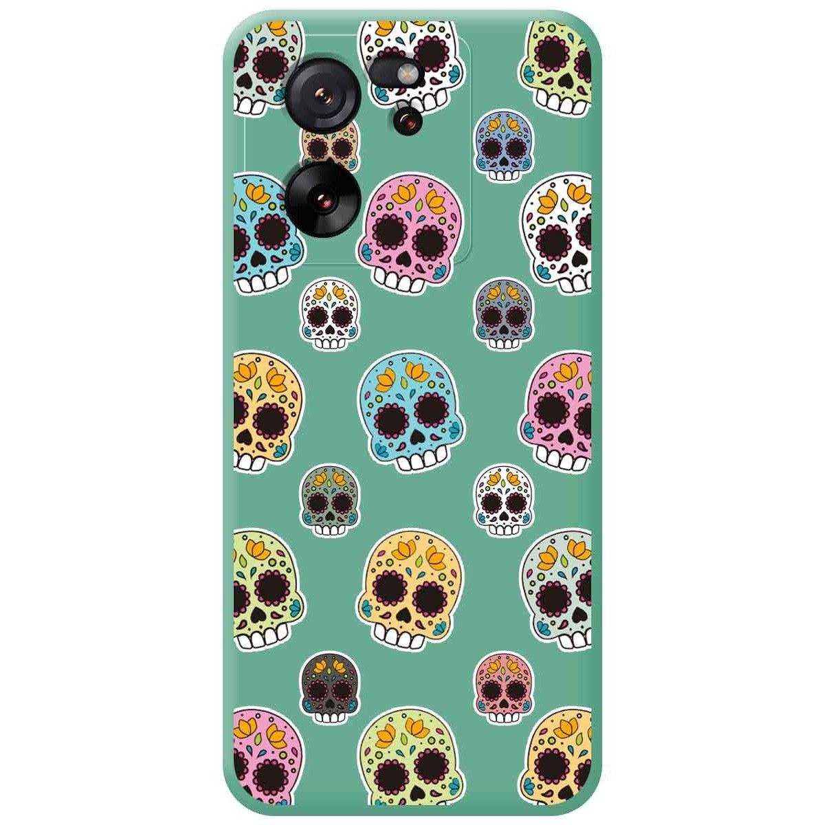 Funda Silicona Líquida Verde para Xiaomi 13T / 13T Pro 5G diseño Catrina Dibujos