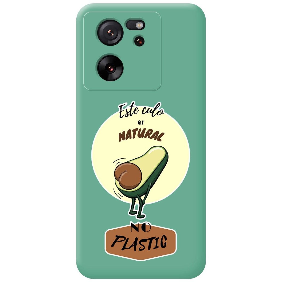 Funda Silicona Líquida Verde para Xiaomi 13T / 13T Pro 5G diseño Culo Natural Dibujos
