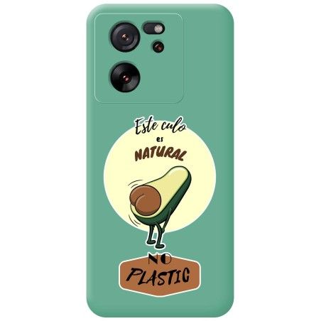 Funda Silicona Líquida Verde para Xiaomi 13T / 13T Pro 5G diseño Culo Natural Dibujos