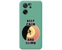 Funda Silicona Líquida Verde para Xiaomi 13T / 13T Pro 5G diseño Hombre Escalada Dibujos