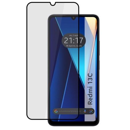 Protector Cristal Templado Completo 5D Full Glue Negro para Xiaomi Redmi 13C Vidrio