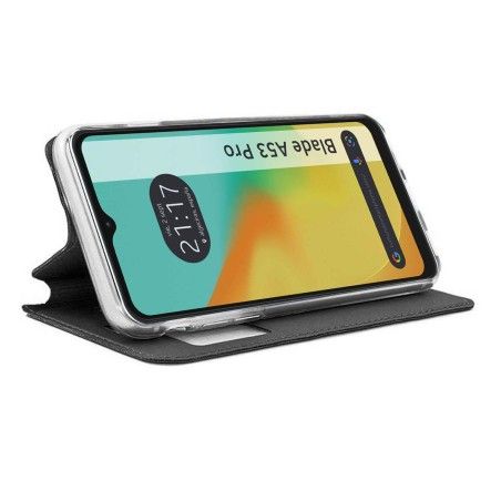 Funda Libro Soporte con Ventana para Zte Blade A53 Pro color Negra