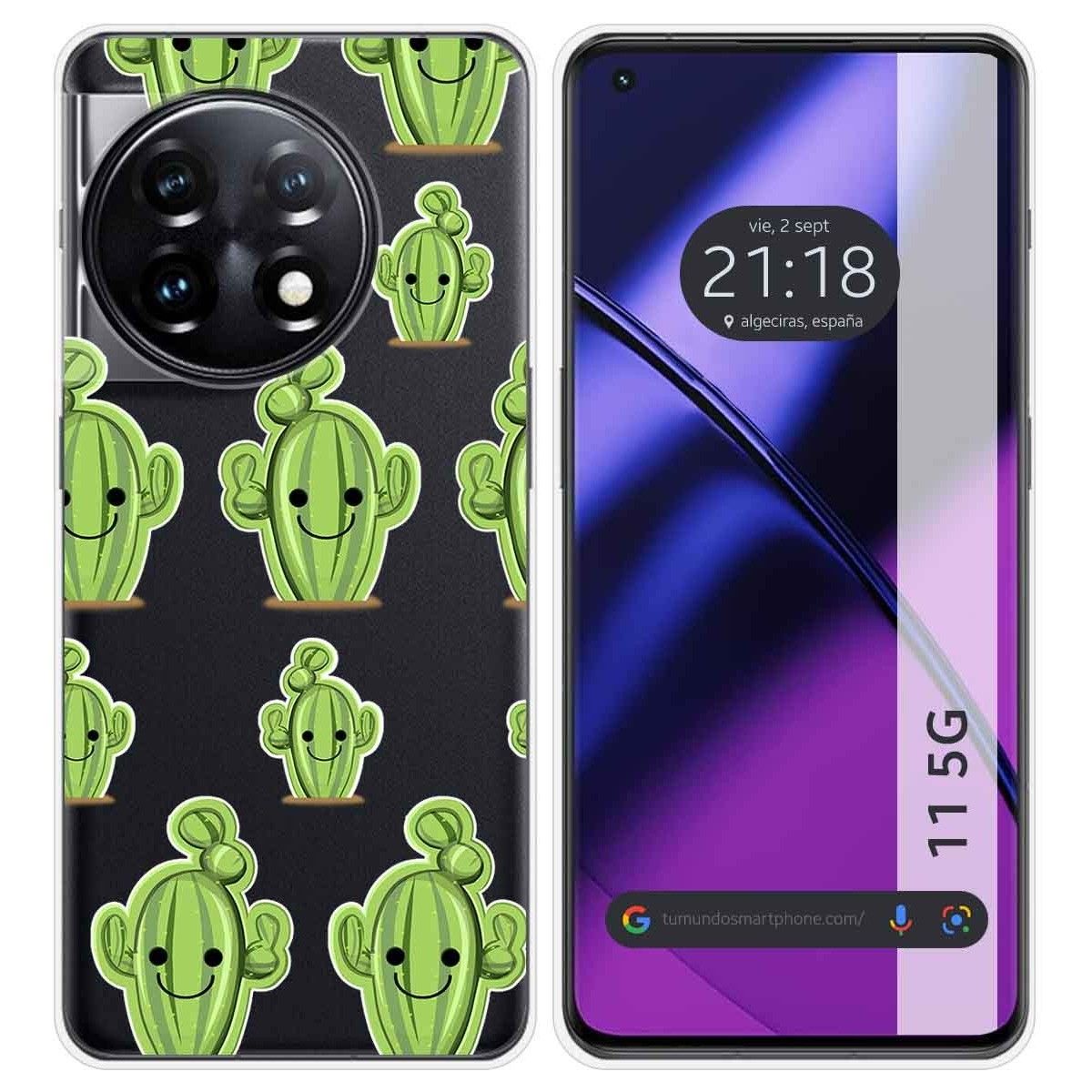 Funda Silicona Transparente para Oneplus 11 5G diseño Cactus Dibujos