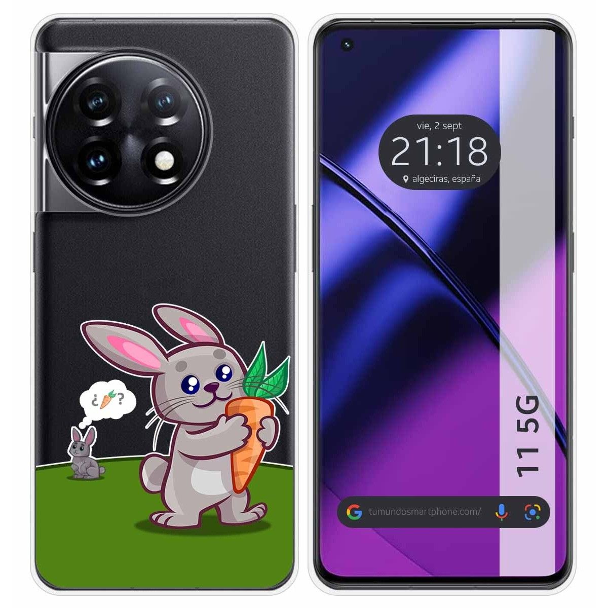 Funda Silicona Transparente para Oneplus 11 5G diseño Conejo Dibujos