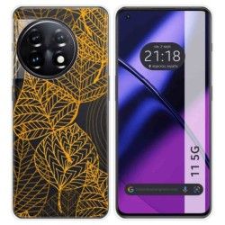 Funda Silicona Transparente para Oneplus 11 5G diseño Hojas Dibujos