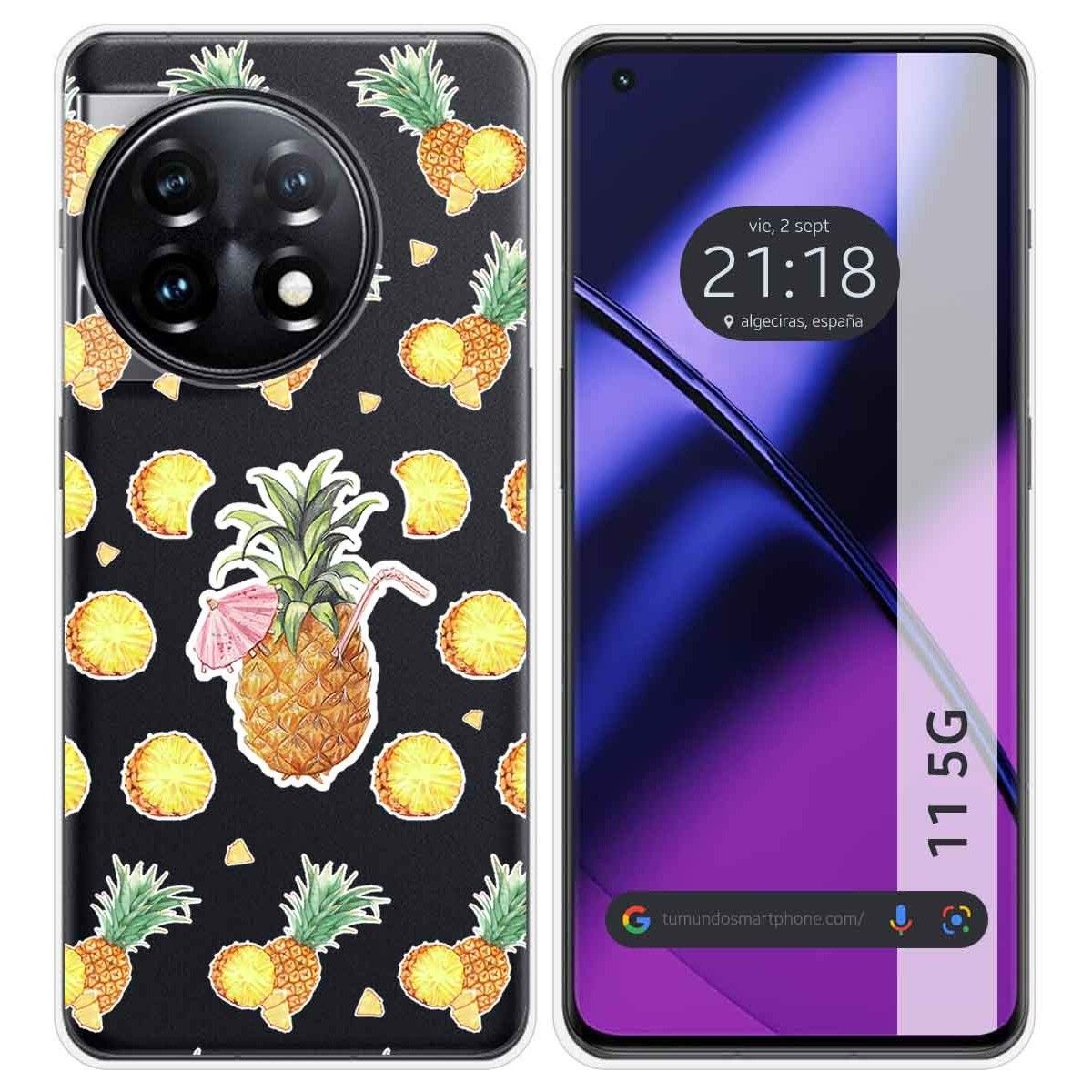 Funda Silicona Transparente para Oneplus 11 5G diseño Piña Dibujos