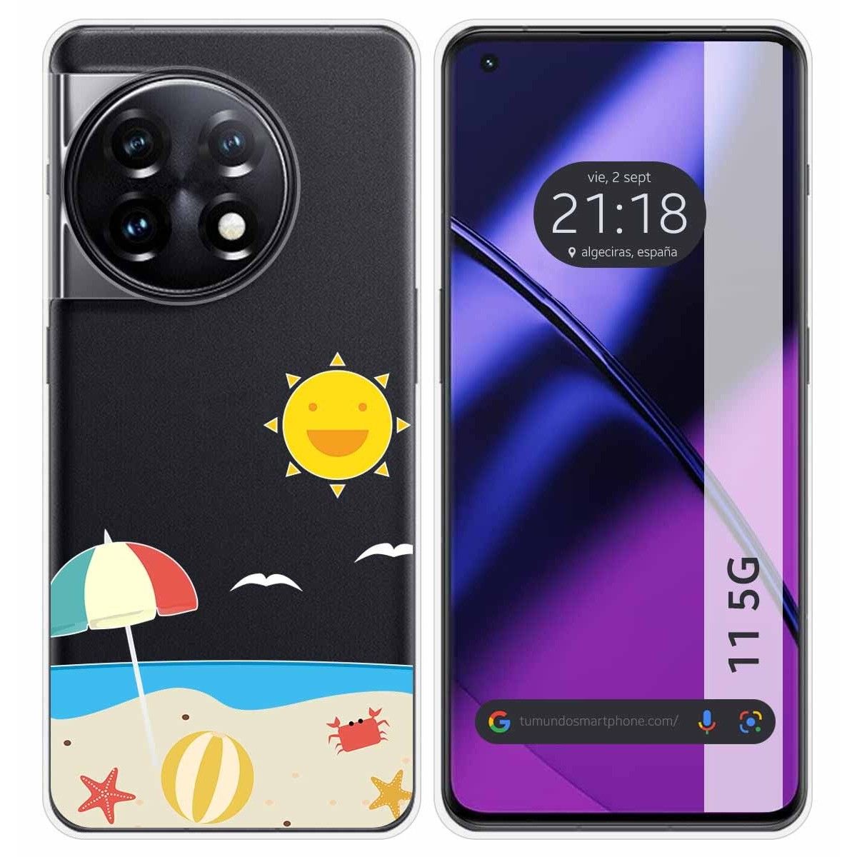 Funda Silicona Transparente para Oneplus 11 5G diseño Playa Dibujos
