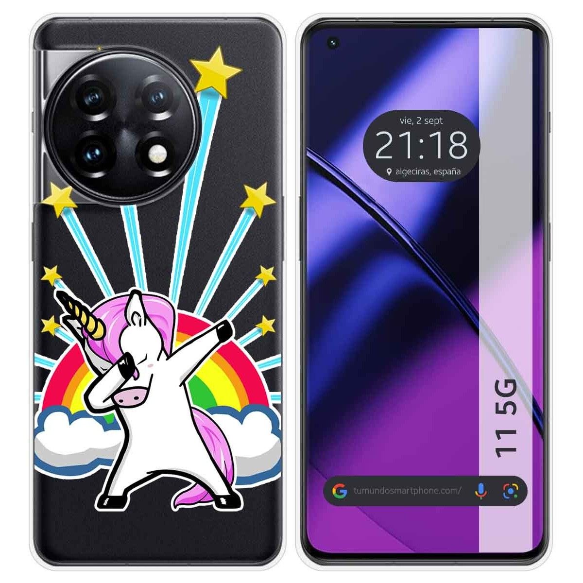 Funda Silicona Transparente para Oneplus 11 5G diseño Unicornio Dibujos