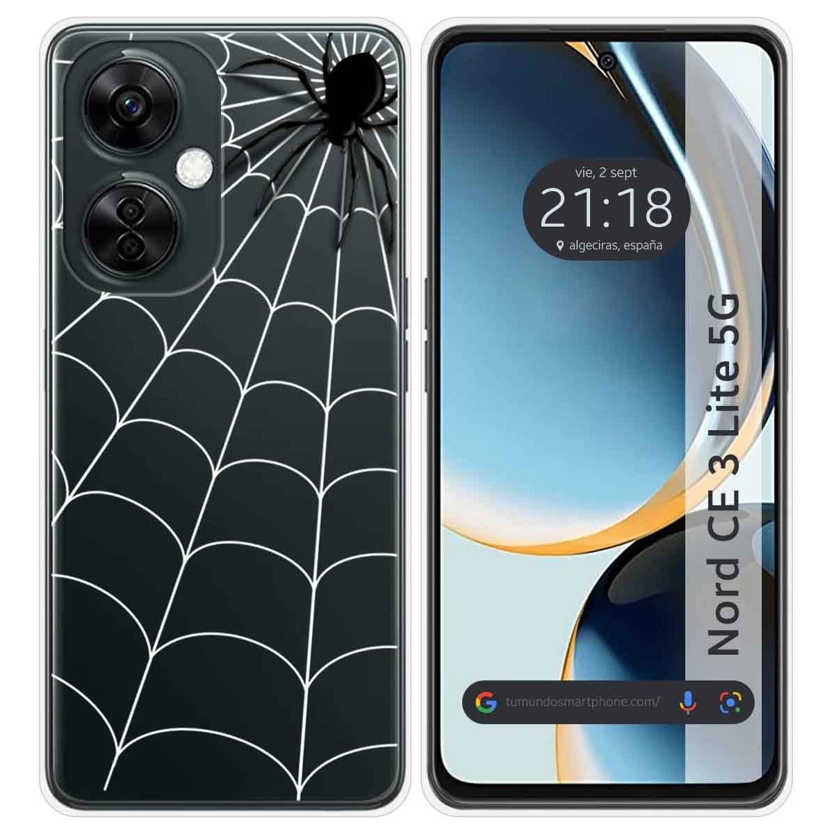 Funda Silicona Transparente para Oneplus Nord CE 3 Lite 5G diseño Araña Dibujos