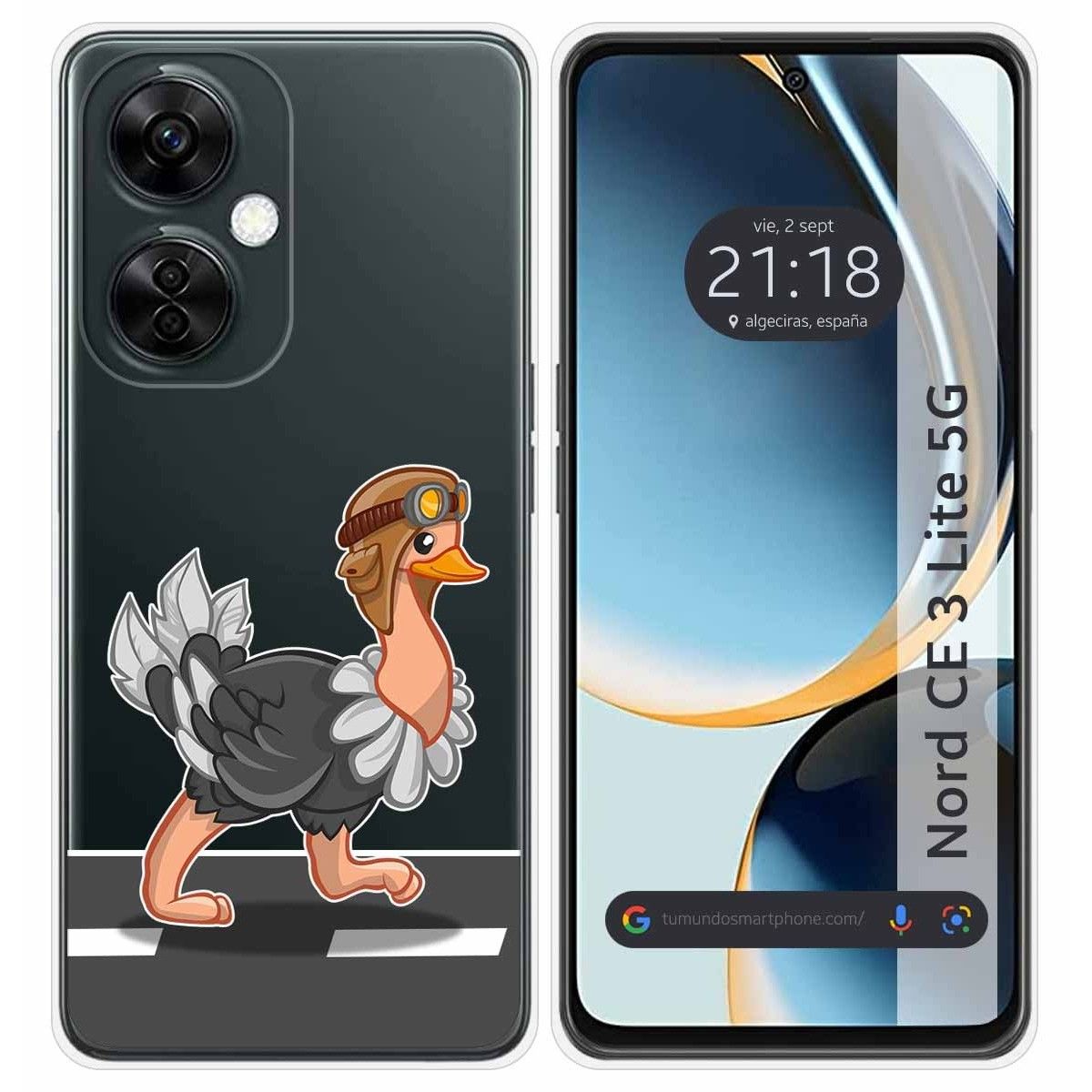 Funda Silicona Transparente para Oneplus Nord CE 3 Lite 5G diseño Avestruz Dibujos