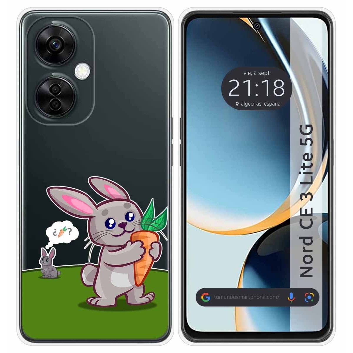 Funda Silicona Transparente para Oneplus Nord CE 3 Lite 5G diseño Conejo Dibujos