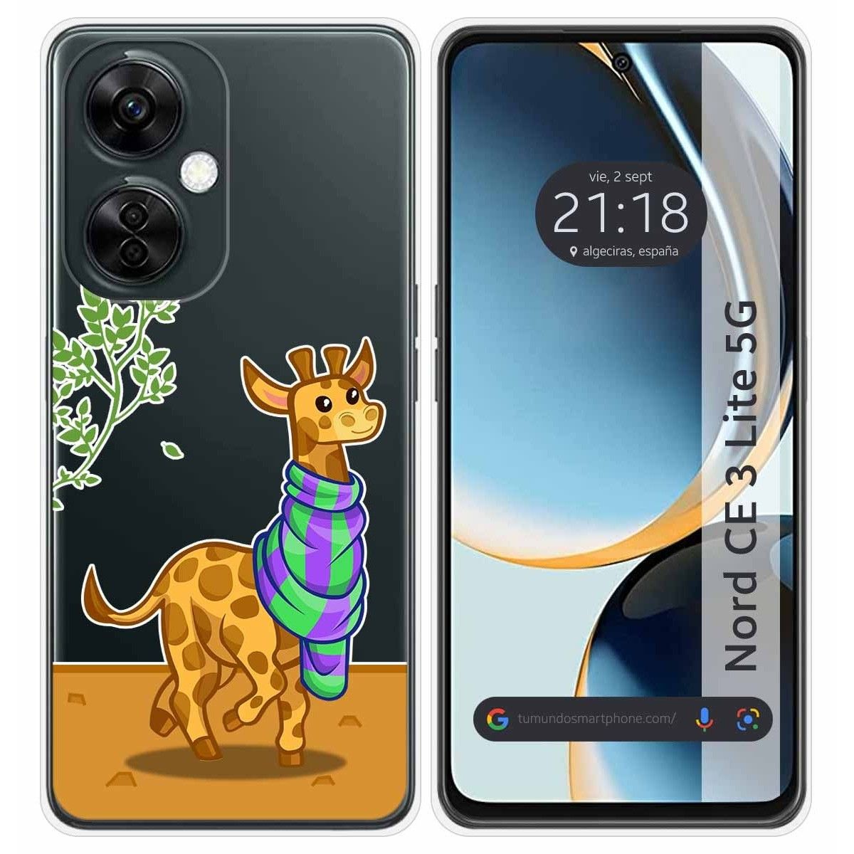 Funda Silicona Transparente para Oneplus Nord CE 3 Lite 5G diseño Jirafa Dibujos