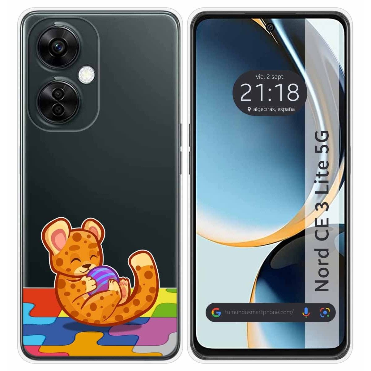 Funda Silicona Transparente para Oneplus Nord CE 3 Lite 5G diseño Leopardo Dibujos