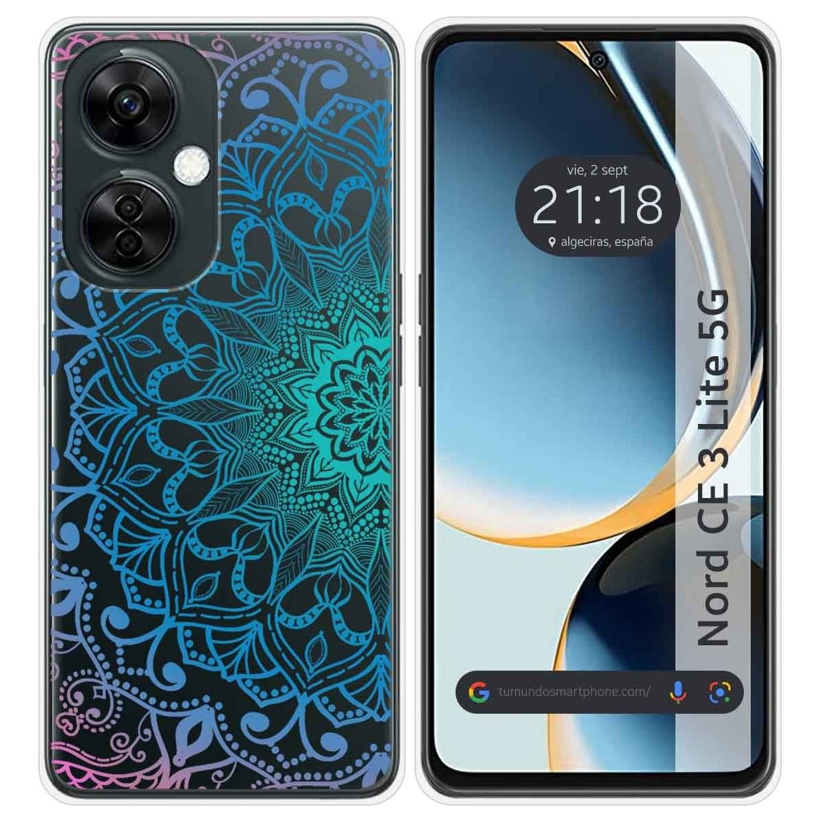 Funda Silicona Transparente para Oneplus Nord CE 3 Lite 5G diseño Mandala Dibujos