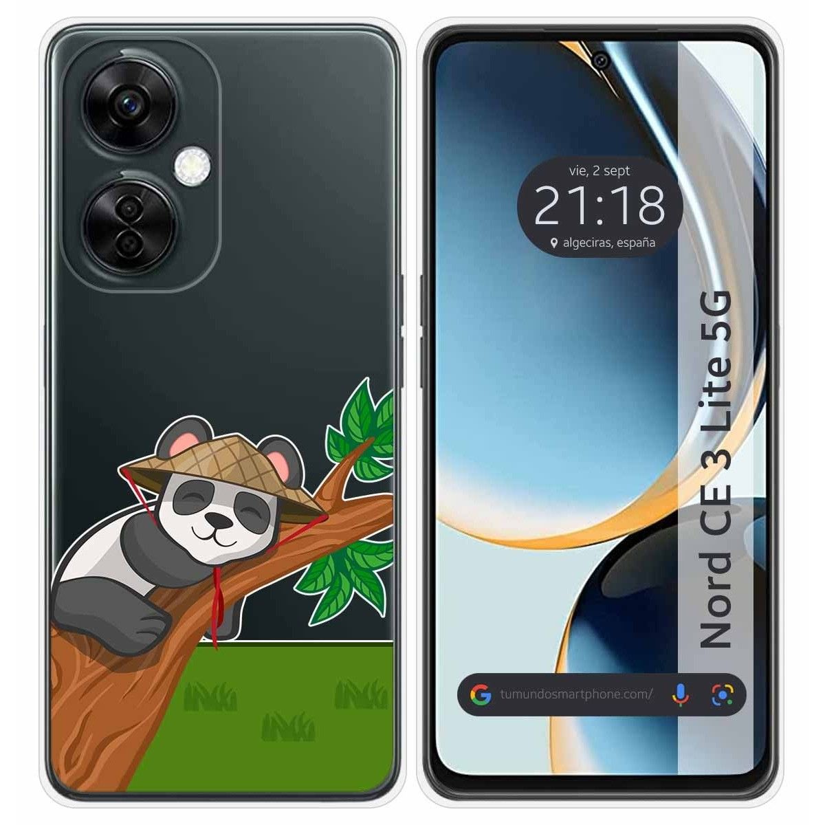 Funda Silicona Transparente para Oneplus Nord CE 3 Lite 5G diseño Panda Dibujos
