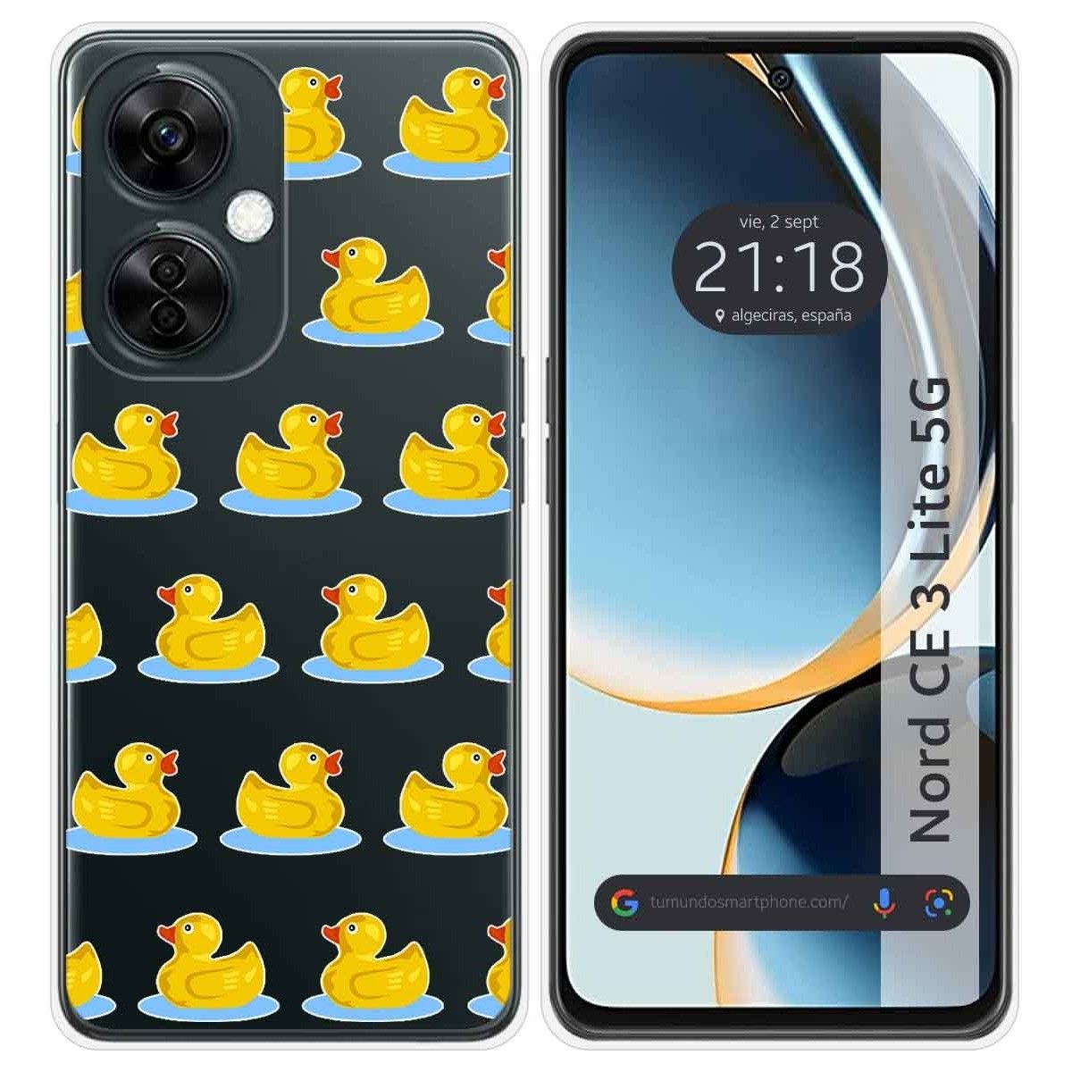 Funda Silicona Transparente para Oneplus Nord CE 3 Lite 5G diseño Pato Dibujos