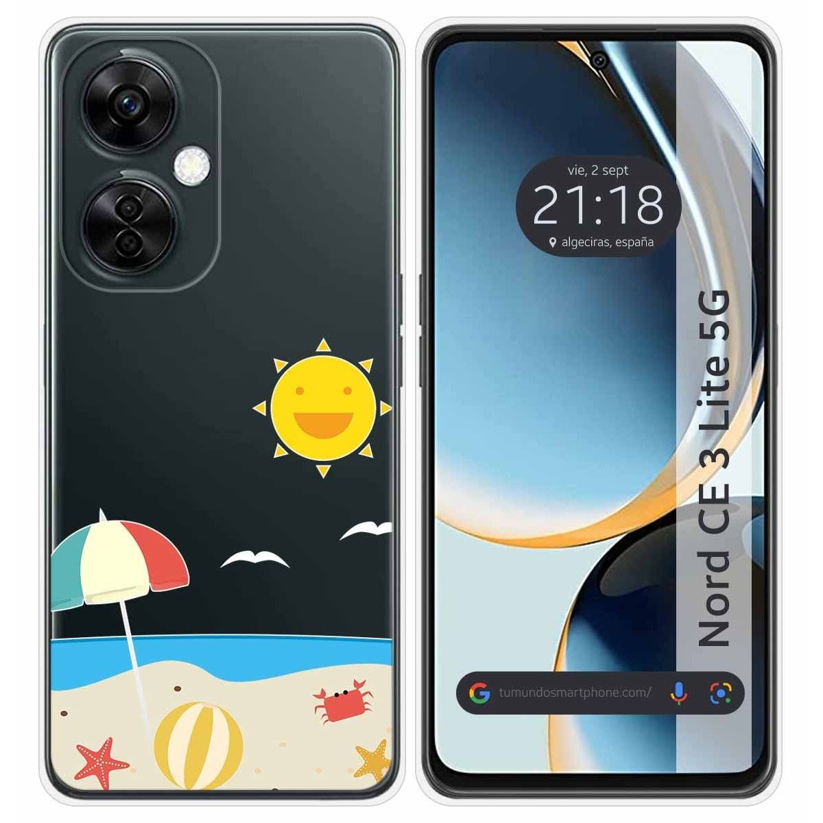 Funda Silicona Transparente para Oneplus Nord CE 3 Lite 5G diseño Playa Dibujos