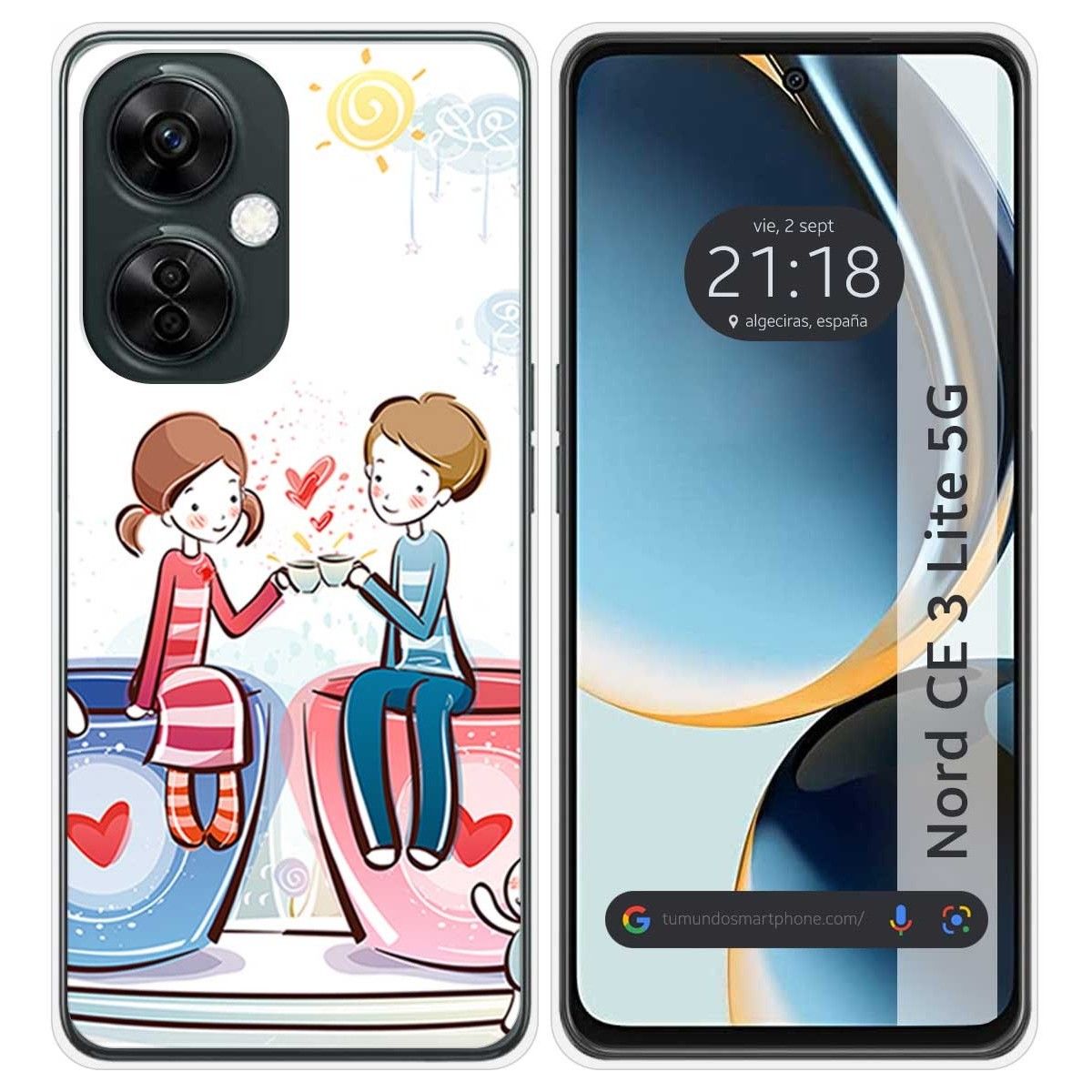 Funda Silicona para Oneplus Nord CE 3 Lite 5G diseño Café Dibujos
