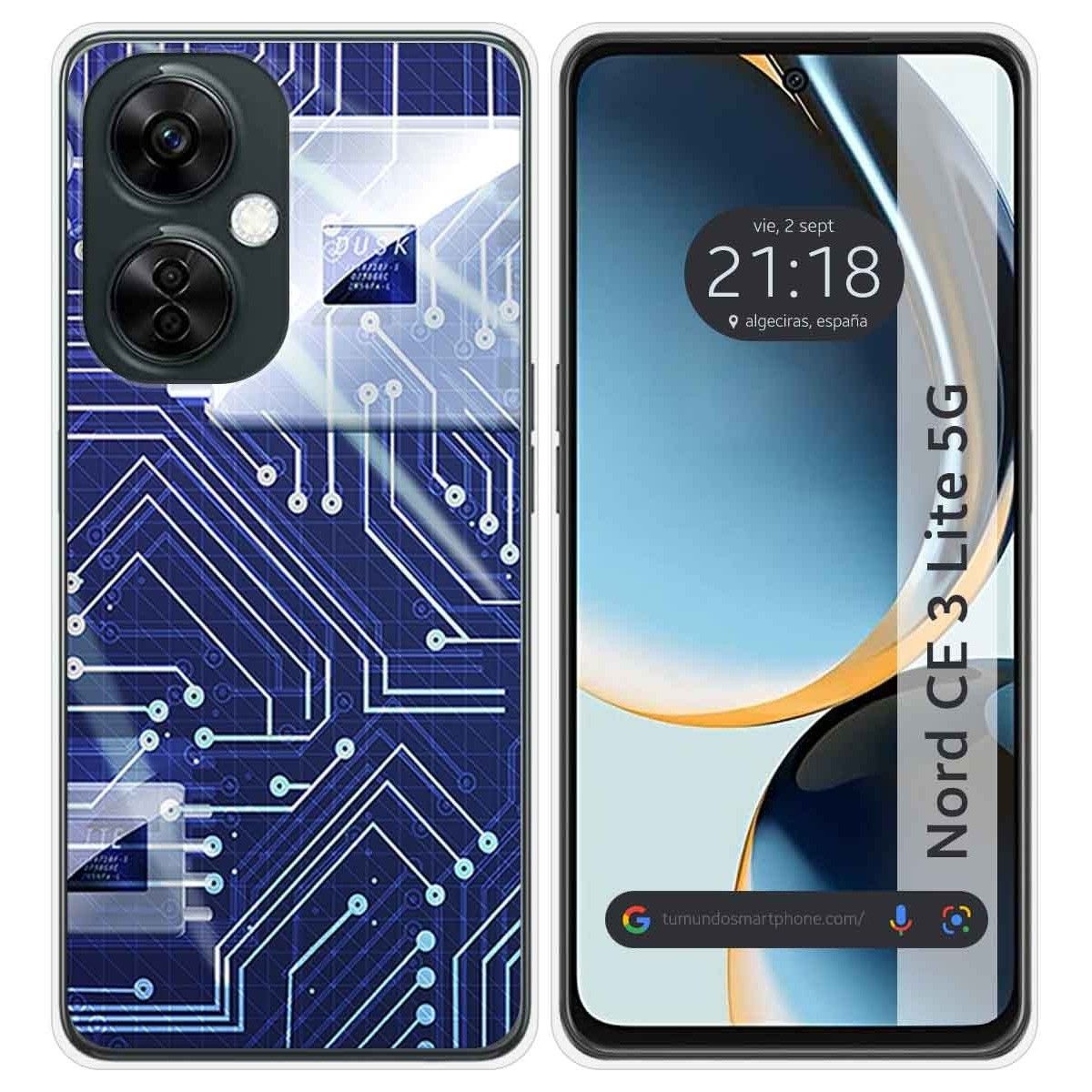 Funda Silicona para Oneplus Nord CE 3 Lite 5G diseño Circuito Dibujos