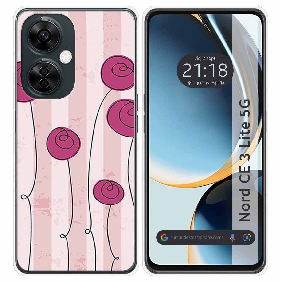 Funda Silicona para Oneplus Nord CE 3 Lite 5G diseño Flores Vintage Dibujos