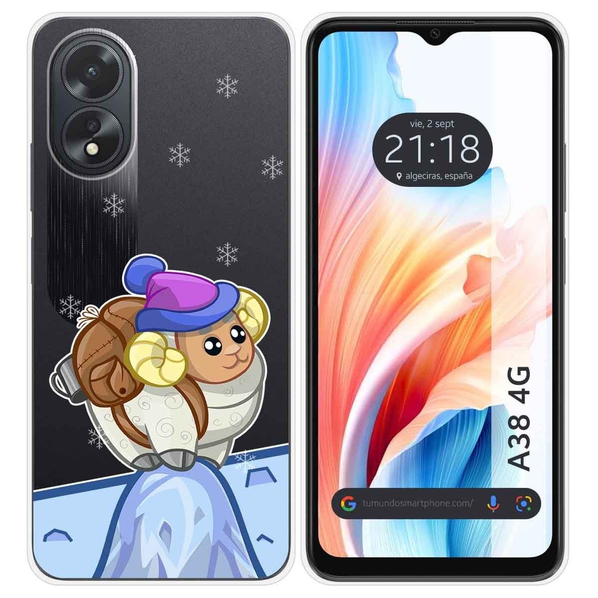 Funda Silicona Transparente para Oppo A38 4G diseño Cabra Dibujos