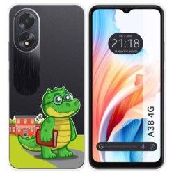 Funda Silicona Transparente para Oppo A38 4G diseño Coco Dibujos
