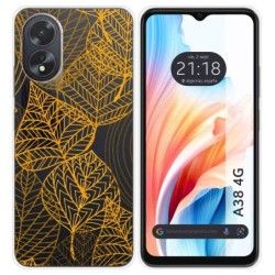 Funda Silicona Transparente para Oppo A38 4G diseño Hojas Dibujos