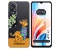 Funda Silicona Transparente para Oppo A38 4G diseño Jirafa Dibujos