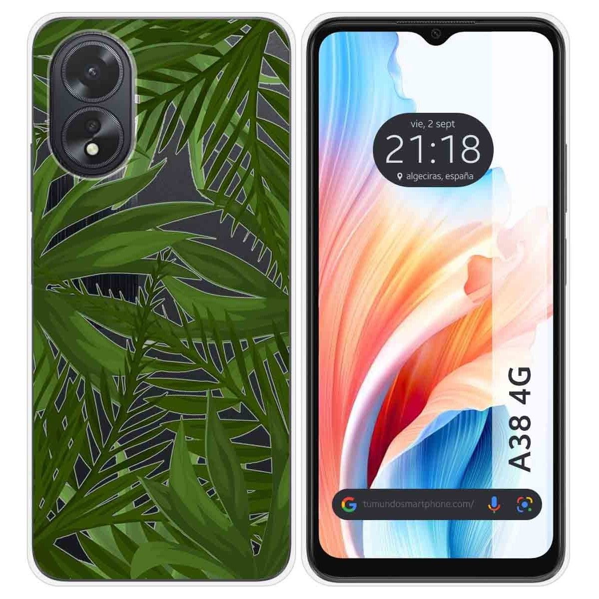 Funda Silicona Transparente para Oppo A38 4G diseño Jungla Dibujos