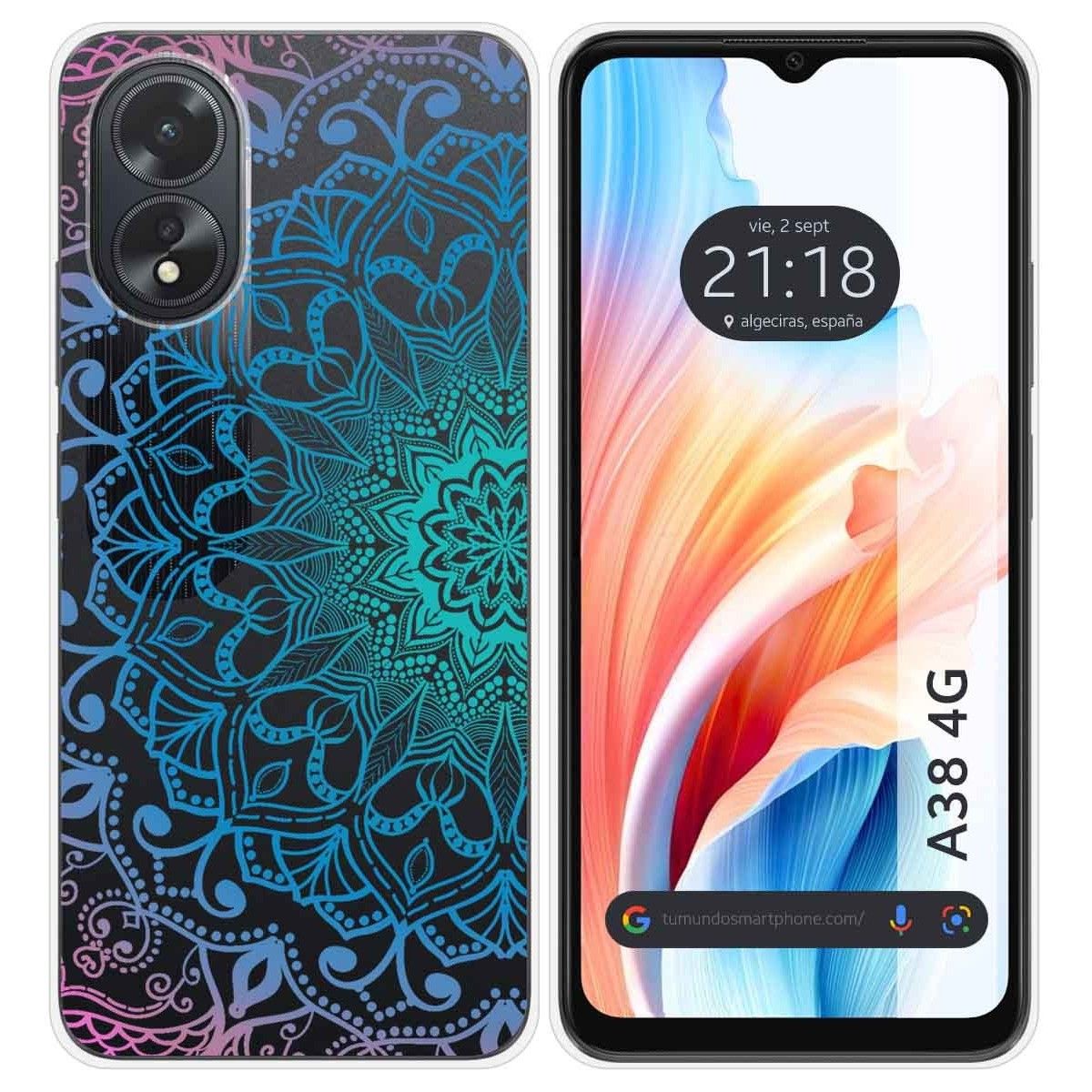 Funda Silicona Transparente para Oppo A38 4G diseño Mandala Dibujos