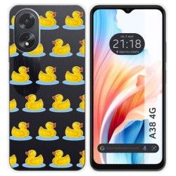 Funda Silicona Transparente para Oppo A38 4G diseño Pato Dibujos