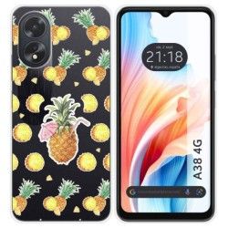 Funda Silicona Transparente para Oppo A38 4G diseño Piña Dibujos