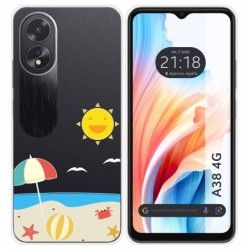 Funda Silicona Transparente para Oppo A38 4G diseño Playa Dibujos