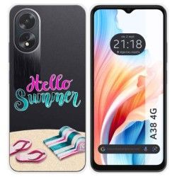 Funda Silicona Transparente para Oppo A38 4G diseño Summer Dibujos
