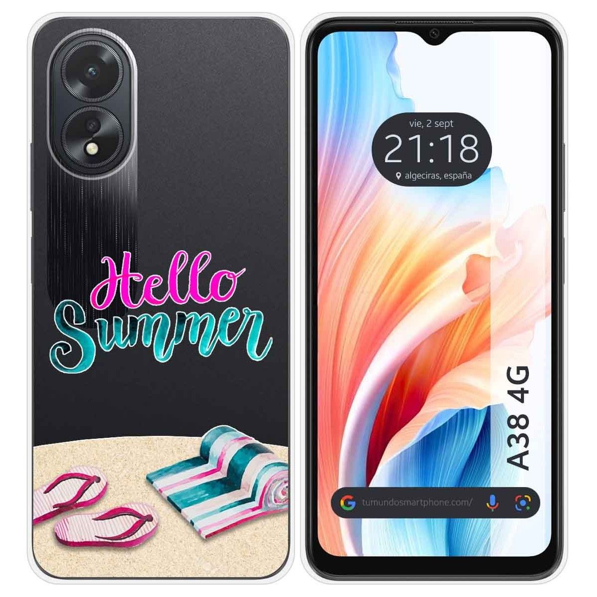 Funda Silicona Transparente para Oppo A38 4G diseño Summer Dibujos