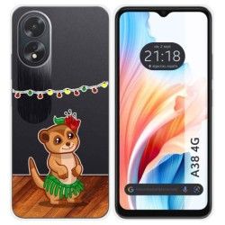 Funda Silicona Transparente para Oppo A38 4G diseño Suricata Dibujos
