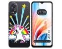 Funda Silicona Transparente para Oppo A38 4G diseño Unicornio Dibujos
