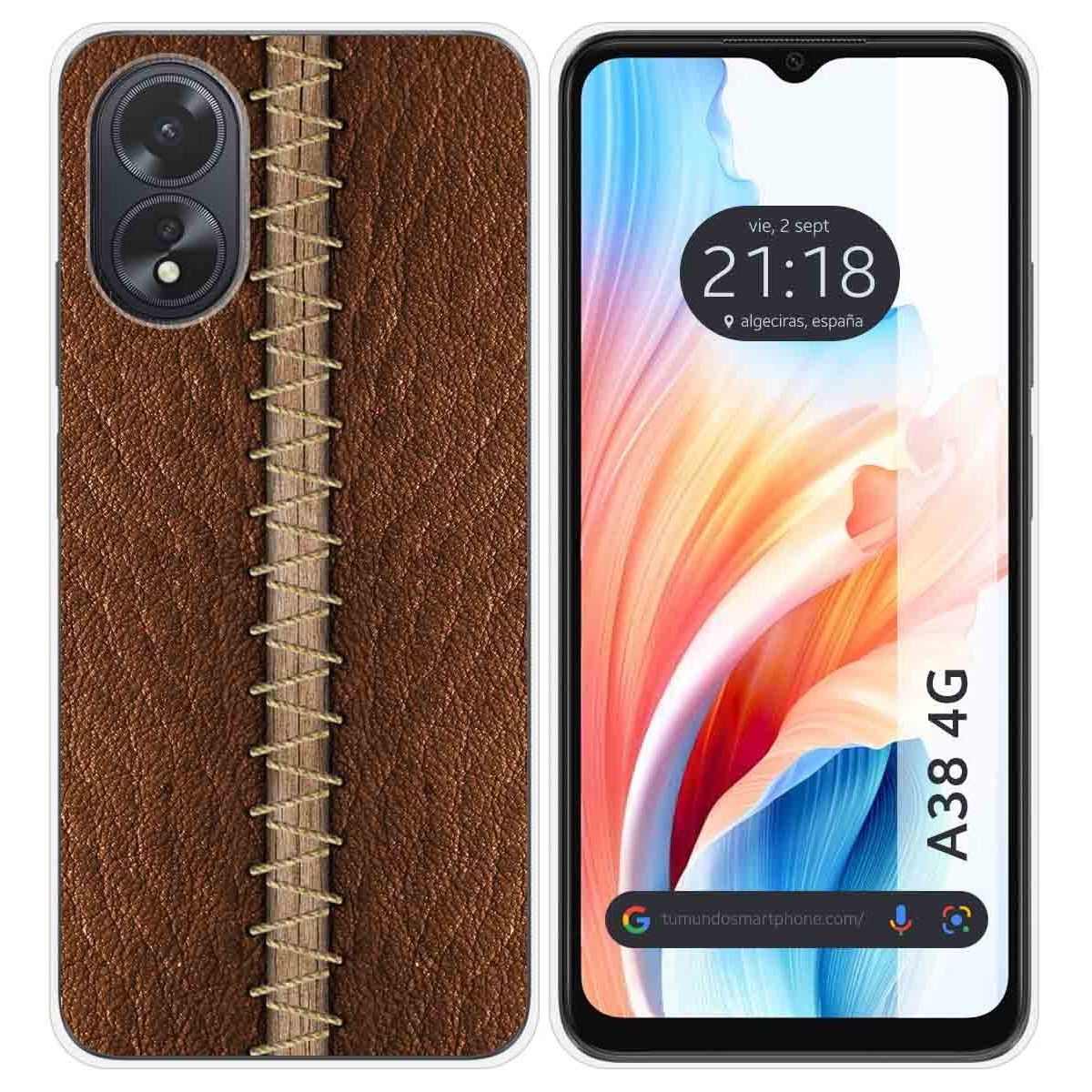 Funda Silicona para Oppo A38 4G diseño Cuero 01 Dibujos