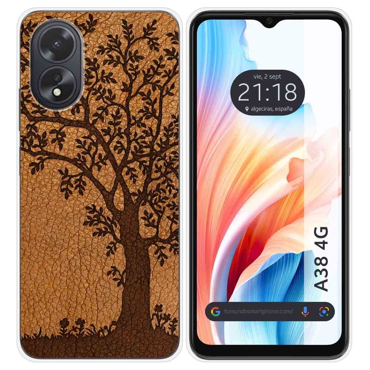 Funda Silicona para Oppo A38 4G diseño Cuero 03 Dibujos