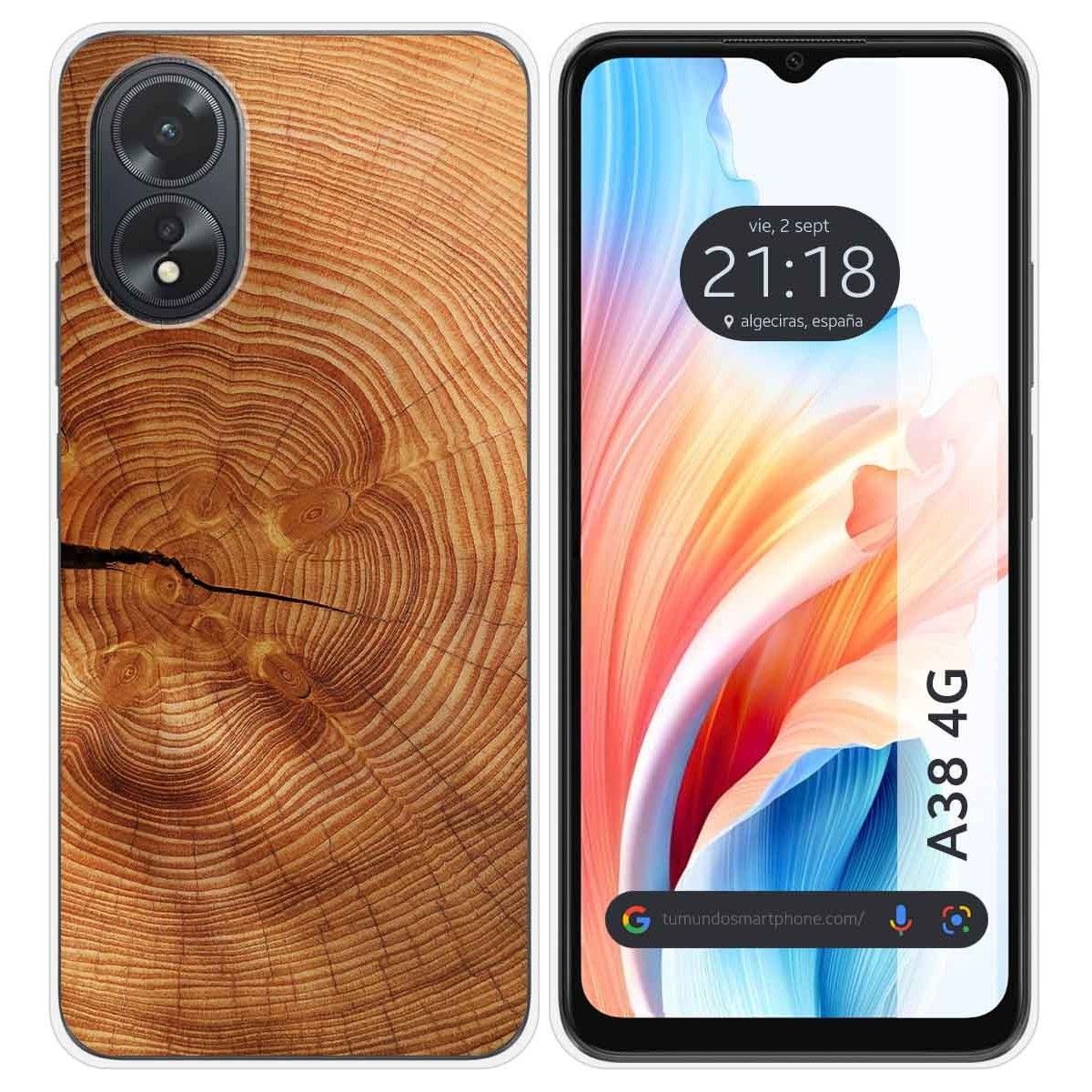 Funda Silicona para Oppo A38 4G diseño Madera 04 Dibujos