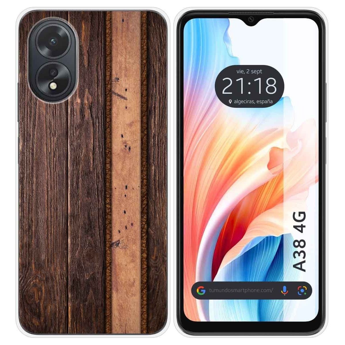 Funda Silicona para Oppo A38 4G diseño Madera 05 Dibujos