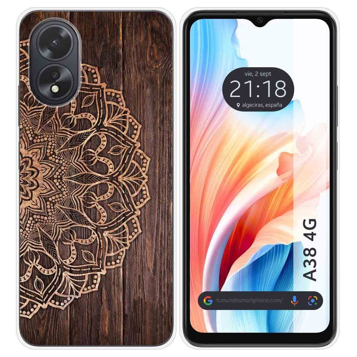 Funda Silicona para Oppo A38 4G diseño Madera 06 Dibujos