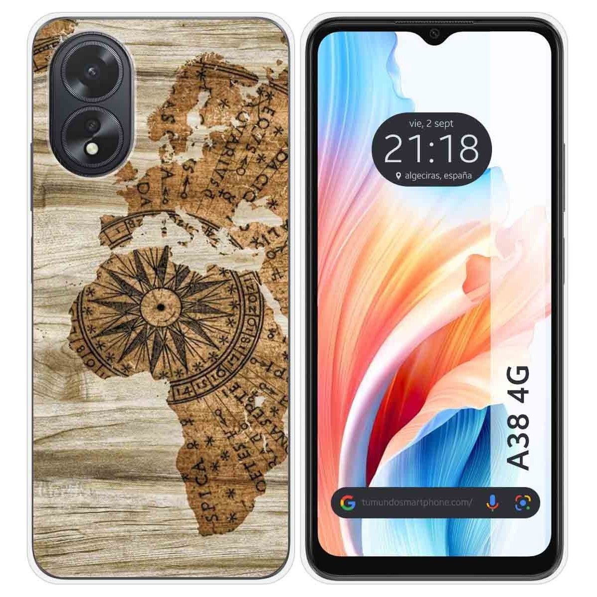 Funda Silicona para Oppo A38 4G diseño Madera 07 Dibujos