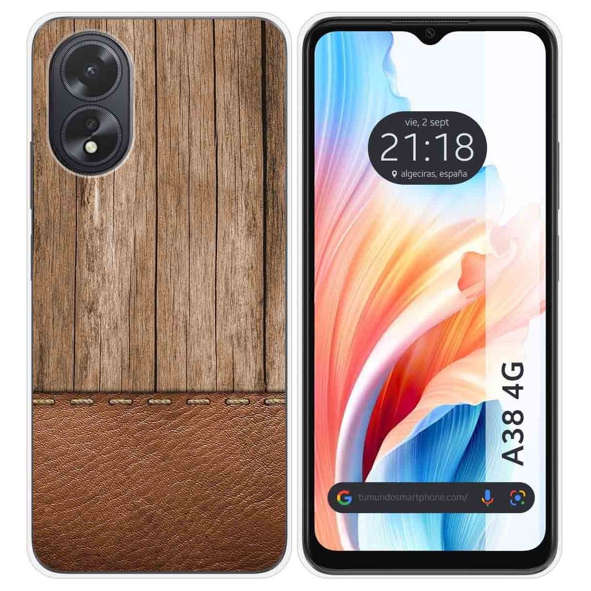 Funda Silicona para Oppo A38 4G diseño Madera 09 Dibujos